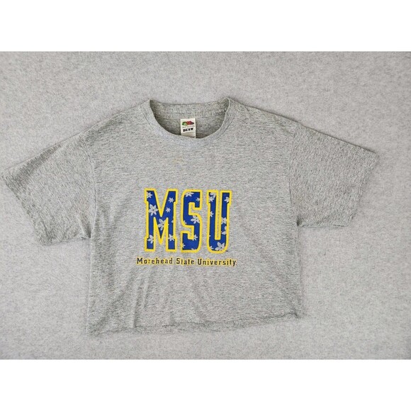 Vintage Morehead State Logo T-shirt‎ Cut Cropped Flowers Women's Size Medium - Picture 2 of 11